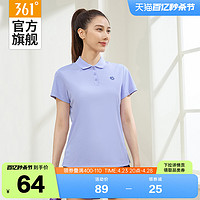 361° 361运动t恤女2024夏季新款瑜伽健身POLO衫上衣速干薄款透气短袖女