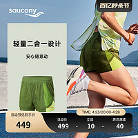 Saucony索康尼2024夏季新款女子带内衬吸湿速干跑步运动竞速短裤