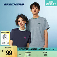 SKECHERS 斯凯奇 情侣速干印花短袖T恤