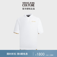 VERSACE 范思哲 Jeans Couture男装24春夏男士印花拼接POLO衫 白色 S