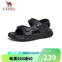 骆驼（CAMEL）男士潮流运动休闲厚底透气凉鞋子 G14M547631 黑色 38