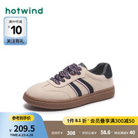热风 hotwind2024年春季女士时尚圆头系带休闲鞋防滑舒适潮酷 84米兰 37 正码