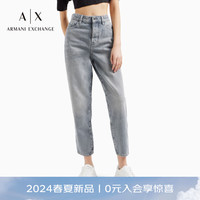 阿玛尼 EMPORIO ARMANIARMANI EXCHANGE24春夏AX女装中腰磨白水洗牛仔裤