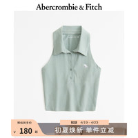 Abercrombie & Fitch 女装 24春夏百搭辣妹美式风小麋鹿背心Polo衫 KI139-4418 鼠尾草色 S (165/92A)