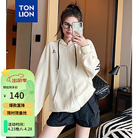 唐狮 TONLION2024春秋外套女连帽手臂织带 奶白 S