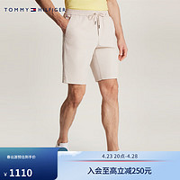 TOMMY HILFIGER 24春季男装府绸抽绳腰合身版休闲运动短裤MW0MW36036 米白色AEV 32