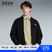 马克华菲【字母刺绣】夹克外套男2024春秋棒球领百搭时尚简约休闲上衣 001黑色 M