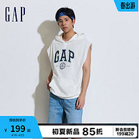 Gap男女装2024夏季logo无袖连帽卫衣宽松可叠穿上衣885520 白色 185/104A(XXL)亚洲尺码