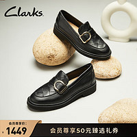 Clarks其乐老钱系列女鞋24乐福鞋女复古小皮鞋单鞋通勤鞋 黑色 261767784 35.5