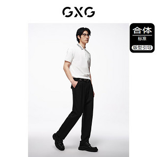 GXG男装 刺绣小标polo衫男士商务休闲polo短袖保罗衫 24夏 白色 195/XXXXL