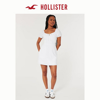 HOLLISTER24春夏辣妹露背泡泡袖短款A字连衣裙 女 357893-1 白色 XXS (160/80A)