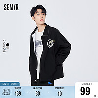 Semir 森马 外套男2022秋季新款宽松夹克日常简约休闲流行时尚印花上衣潮