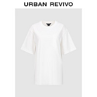 URBAN REVIVO 女士时尚休闲简约百搭贴袋短袖T恤 UWH440062 米白 S