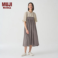 无印良品（MUJI）IDEE 女式 强捻 两穿裙 女夏季款裙子 棉麻 GAD14C4S 灰色 L 165/72A