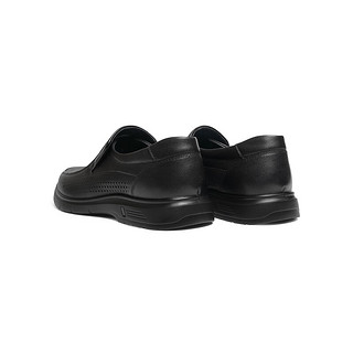 红蜻蜓商务透气皮鞋2024春季休闲皮鞋镂空凉皮鞋黑色皮鞋WTL24001 黑色 39