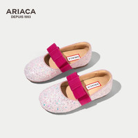 Ariaca艾芮苏女童鞋子儿童水晶公主鞋2024春秋小女孩皮鞋软底 粉色 27码 内长17.5/适合脚长17.0