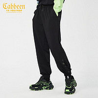 百亿补贴：Cabbeen 卡宾 商场同款卡宾男装黑色休闲长裤3213126017潮流运动印花