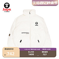 Aape 旗舰店男装秋冬字母印花猿颜徽章宽松保暖厚外套7530XXJ