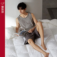 家乐芬睡衣男士夏季夏款莫代尔背心无袖短裤家居服男款薄款凉感冰丝套装 A924761徽墨色 185(XXXL):体重180-210斤