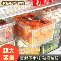 Helenerolles 冰箱收纳盒食品级鸡蛋饺子盒透明冷冻专用储物密封盒厨房整理神器（软盖密封抹茶绿三件套?单个5500ML?）