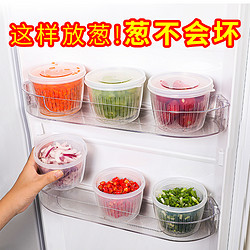 冰箱收纳盒葱花姜蒜双层沥水篮蔬菜水果零食盒带盖冷冻小号保鲜盒