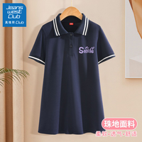 JEANSWEST CLUB连衣裙女童裙子polo裙童装2024儿童长裙夏款小女孩衣服潮 Z心心笑K藏青 110