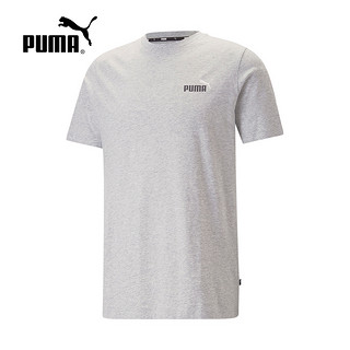 PUMA 彪马 短袖男装2024夏季新款运动休闲灰色圆领半袖T恤682144-04