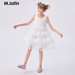 M.Latin/马拉丁童装儿童裙子24夏女大童背心网纱连衣裙 半漂白 140cm