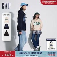 Gap 盖璞 男女装春季2024新款LOGO美式复古连帽法式圈织软卫衣892186