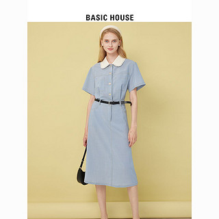 百亿补贴：BASICHOUSE 百家好 Basic House/百家好森系茶歇连衣裙女2024夏新超仙娃娃领长裙子