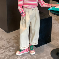  图图小象 宽松休闲 女童裤子  110码 身高约110cm 米色