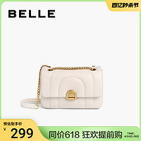 BeLLE 百丽 包包女士2024新款时尚通勤包上班黑色链条单肩斜挎包X6637BX3