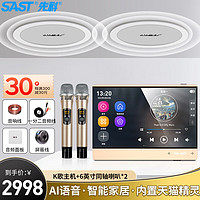 SAST/先科 触屏 背景音乐主机系统套装+无线话筒麦克风一拖二