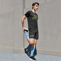 SKECHERS 斯凯奇 短袖男运动健身户外训练速干上衣吸湿透气跑步T恤 碳黑/0018 L
