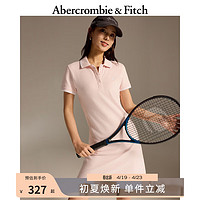 ABERCROMBIE & FITCH女装 24春夏百搭休闲小麋鹿Polo翻领连衣裙 357755-1 浅粉色 155/92A S短版