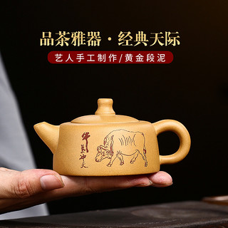 宜兴紫砂壶，天际紫砂茶具 家用手工茶具 原矿段泥网孔180毫升茶壶