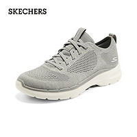 SKECHERS 斯凯奇 男鞋夏季网面舒适缓震一脚蹬经典健步鞋休闲鞋 灰色/多彩色/GMLT 42.5