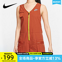 NIKE 耐克 女装2022夏季新款休闲无袖工装运动连身连体裤CJ2292-802