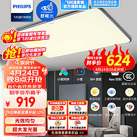 PHILIPS 飞利浦 led吸顶灯卧室长方形客厅现代简约超薄怡轩灰 智能客厅灯120W(石墨灰)