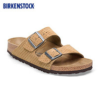 BIRKENSTOCK勃肯双扣凉拖软木拖鞋Arizona系列 米色/米粉色窄版1027066 35