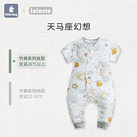 Little Tiny 婴儿四层纱布分腿睡袋 轻软竹棉短袖