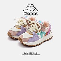 Kappa 卡帕 KIDS卡帕背靠背儿童鞋子春秋新款男童耐磨运动鞋女童潮轻便跑步鞋 米粉 26码鞋内长约16.6cm