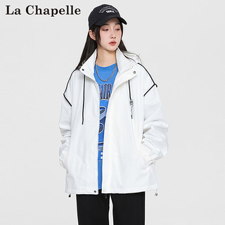 La Chapelle 落肩外套女2023秋季新款时尚百搭宽松连帽情侣潮流夹克男