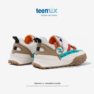 天美意（TEENMIX）运动鞋夏季老爹鞋网面镂空儿童鞋子阿甘鞋 米色（秋款） 32码