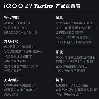 iQOO Z9 Turbo 5G手机 16GB+256GB 曜夜黑