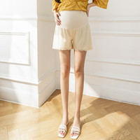 苒琦妈咪裤子2024夏季薄款打底三分裤托腹蕾丝防走光时尚短裤 肤色 M