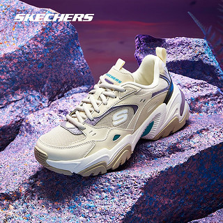 SKECHERS 斯凯奇 女鞋2023秋季新款老爹鞋透气运动鞋百搭学生休闲鞋时尚潮流机甲鞋 510-NTPR自然/ 37