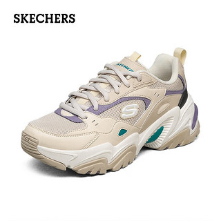 SKECHERS 斯凯奇 女鞋2023秋季新款老爹鞋透气运动鞋百搭学生休闲鞋时尚潮流机甲鞋 510-NTPR自然/ 37