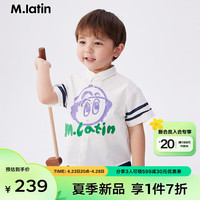 M.Latin/爱吃苹果的小精灵马拉丁童装衬衫24夏男小童透气短袖衬衫 半漂白 90cm