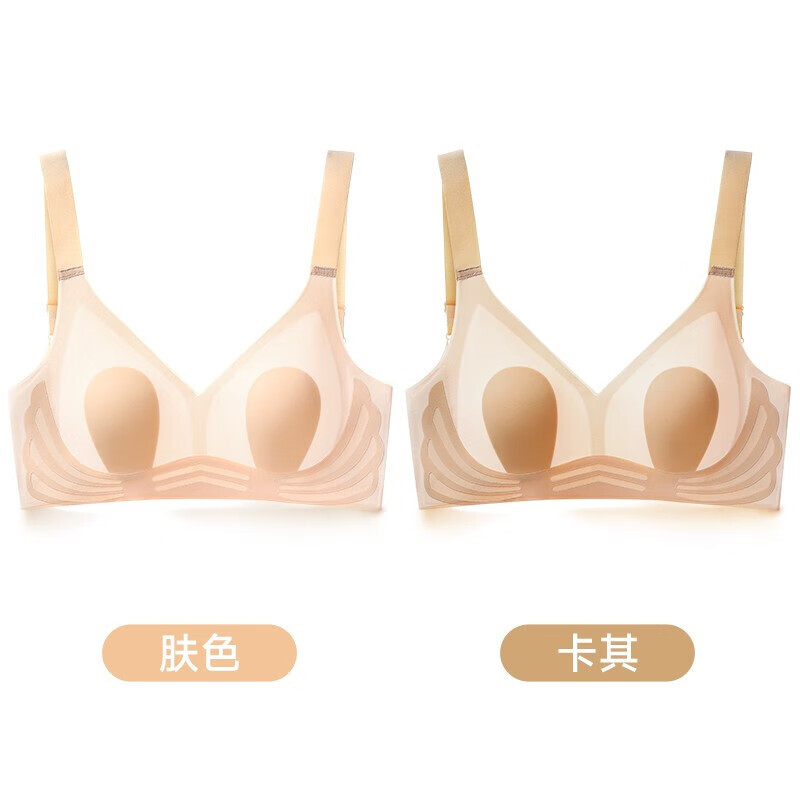 ARTFULMOM内衣女怀孕期大码哺乳内衣产后喂奶大胸夏季文胸罩薄款夏 肤色+卡其【孕期款】 M【：90-100斤】